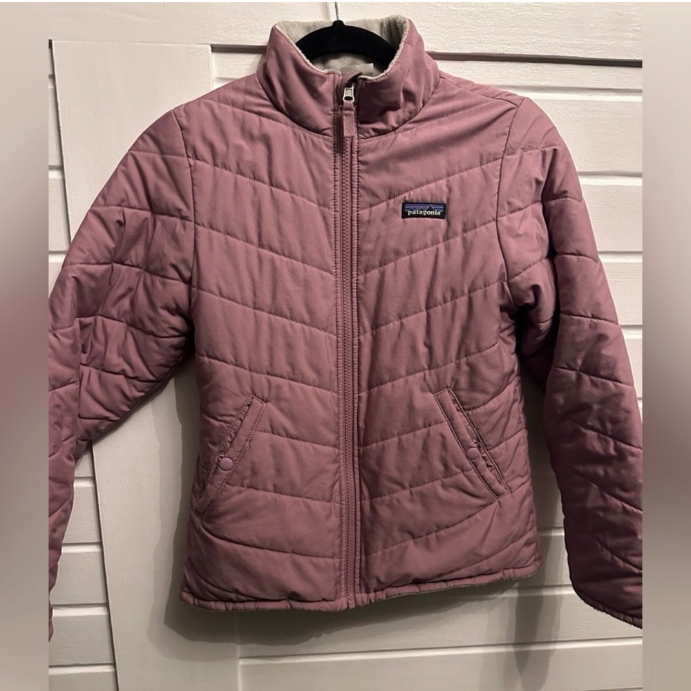 Patagonia Dusty Rose Quilted Reversible Jacket - Youth 12